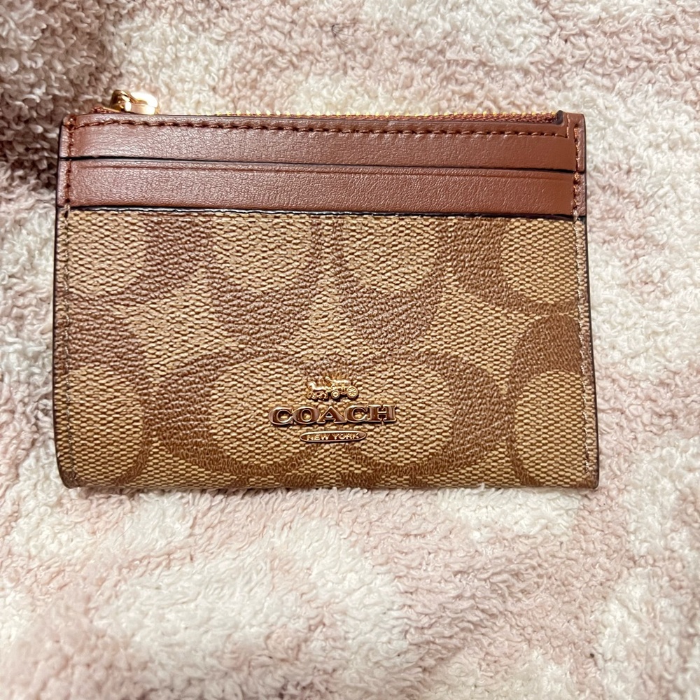 Coach Tan and Brown Card Holder